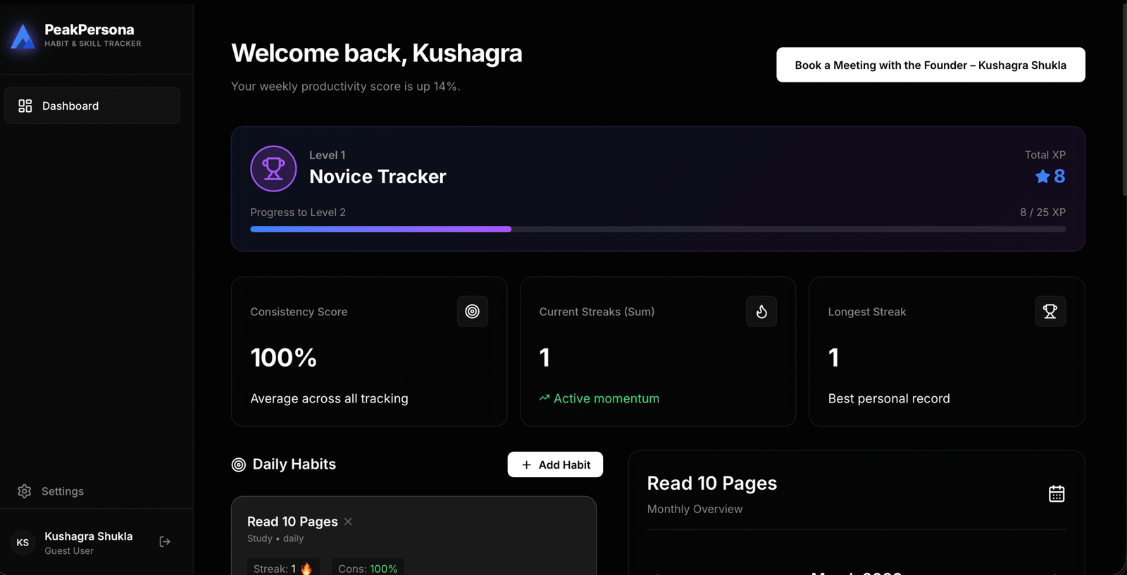 PeakPersona Dashboard